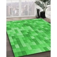 thumbnail image 3 of Ahgly Company Machine Washable Indoor Round Transitional Lime Green Area Rugs, 6' Round, 3 of 7