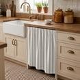 thumbnail image 2 of Ticking Stripe Cabinet Curtains for Kitchen 35"W x 35"L, Minimalist Vertical Lines Beige Linen Texture Laundry Sink Cabinets Magic Tape Short Curtain Privacy Panel for Bathroom Vanity Cabinets, 2 of 9