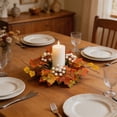 thumbnail image 5 of Artificial Maple Leaf Candle Holder Set, Fall Wreath Centerpiece For Table, Thanksgiving Party, Or Halloween Decoration, 5 of 6