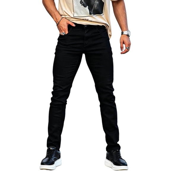 GINGTTO Men's Lightweight Stretch Slim Fit Jeans Comfort Flexible Casual Denim Pants