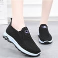 thumbnail image 4 of longantii Women's Orthopedic Slip On Walking Shoes Wide Width Breathable Knit Mesh Comfortable Lightweight Casual Sneakers for Ladies Outdoor Daily Wear Black, 4 of 4
