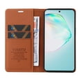thumbnail image 4 of Flip Phone Case for Samsung Galaxy S10 Lite, Kickstand and 2 Card Slots, Shockproof and Scratch Resistant, Brown, 4 of 15
