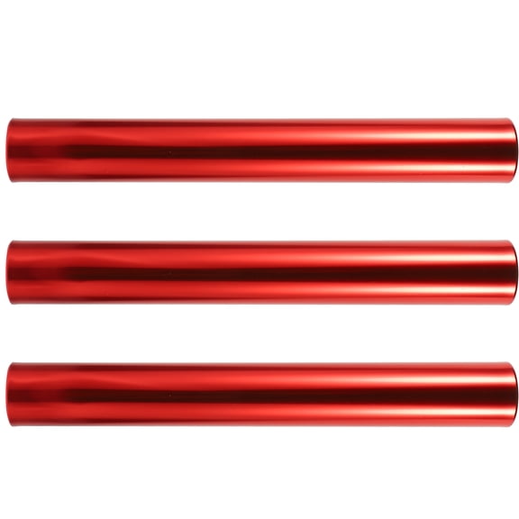 TABLZONE Red Aluminum Relay 3-Pack Competition Sticks for School Track Field Races and Athletic Events
