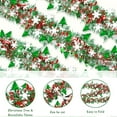 thumbnail image 2 of 4 Pack 6.56ft Christmas Green Red Tinsel Garlands with Snowflake for Home Mantle Fireplace Stairs Door Xmas Tree Holiday Party Decor, Metallic Twist Hanging Tinsel Garland for Christmas Decorations, 2 of 7