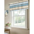 thumbnail image 6 of Blue Beige Wood Grain Curtain Valances for Windows, Vintage Country Style Window Valances, Window Treatment Rod Pocket Valance Curtains for Living Room/Kitchen/Bedroom/Bathroom, 54x18inch, 6 of 9