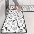 thumbnail image 2 of Kitchen Rugs Sets Of 2,BlackWhite Lemon Fruit Slices White Pattern Anti Fatigue Kitchen Mat Rugs Non Slip Washable,Decorative Kitchen Floor Mats for Kitchen,Sink,Laundry,17"x47"+17"x47", 2 of 5