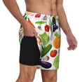 thumbnail image 2 of Naloa Vegetables2 Print Men Swim Trunks with Compression Liner ,Board Shorts,Men's Swim Shorts with Drawstring and Elastic Waistband-X-Large, 2 of 6