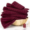 thumbnail image 2 of Lavish Home  Chevron Egyptian Cotton 6 Piece Towel Set, Burgundy, 2 of 6