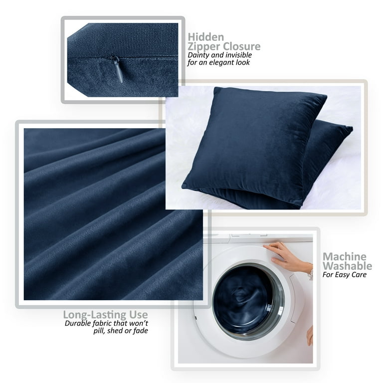 Edgar Square 100% Cotton Pillow Cover Color: Navy, Fill Material: Polyester/Polyfill, Size: 18'' x 18