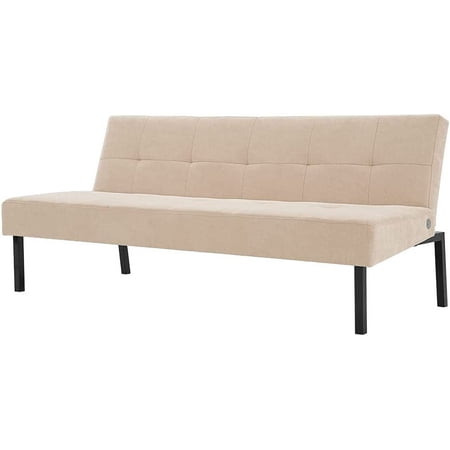 Panana Futon Sofa Bed, Convertible Sofa Small Couch Sleeper Linen Upholstered Home Recliner Reversible Loveseat Folding Daybed Guest Bed for Living Room Apartment Dorm Bonus Room, Beige