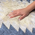 thumbnail image 3 of Addison Rugs Dream Shag Premium Machine Washable Transitional Aztec Blue Rectangle Rug, 5' x 7'6", 3 of 8