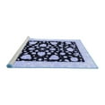 thumbnail image 2 of Ahgly Company Machine Washable Indoor Round Oriental Blue Traditional Area Rugs, 7' Round, 2 of 4