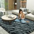 thumbnail image 3 of ZENELESS Fluffy Shag Rug,4x6ft Black and White Stripes Super Soft Indoor Modern Area Rugs Perfect for Kid's Room, Cloakroom, 3 of 6