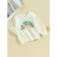 thumbnail image 3 of Bagilaanoe Brother Sister Matching Clothes Toddler Baby Girl Boy Casual Sweatshirt Long Sleeve Letter Print Pullover 3M 6M 12M 18M 24M 3T Kids Fall Loose Tee Tops, 3 of 8