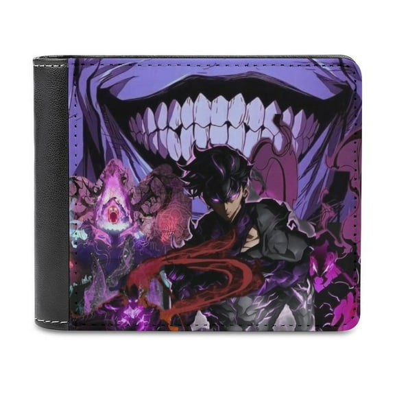 Solo Leveling Slim Bifold Wallet Purse Leather Wallets for Men Women Card Holder Wallets - Thin & Stylish