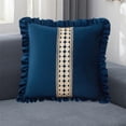 thumbnail image 6 of Home Savings Items Boutique Special!Amvlyk Holland Velvet Solid Colour Lace Splicing Big Side Pillow Home Sofa Decorative Cushion Floating Window Waist Cushion,Blue, 6 of 6