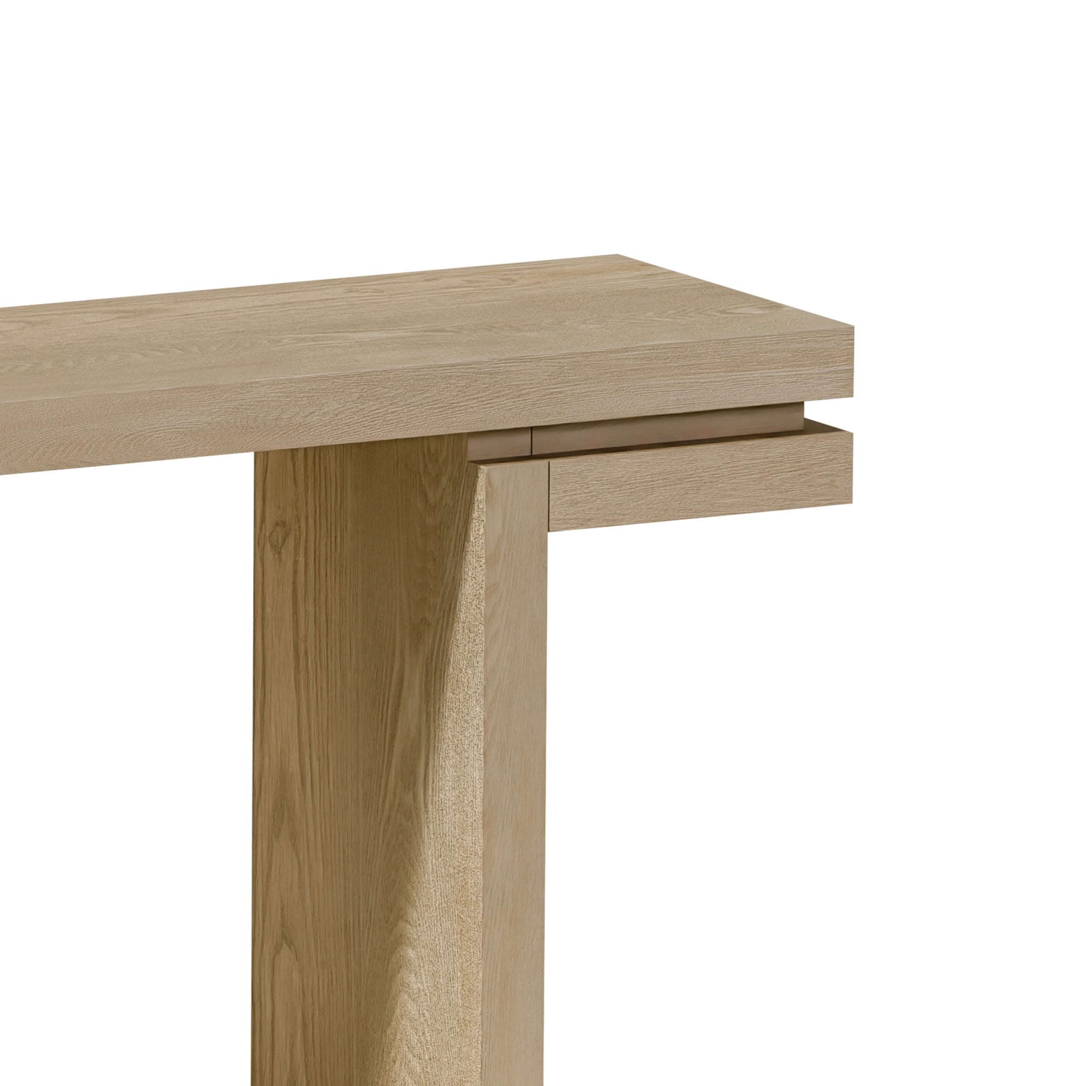 Noble House Ulsten Wooden Sofa Console Table in Oak, Minimalist Design for Entryway, Hallway, or Living Room
