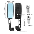 thumbnail image 3 of Unique Bargains 1 Set Motorcycle 8mm 10mm Screw Thread Side Mirror Rearview Mirror Universal Carbon Fiber Pattern Black, 3 of 6