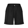 thumbnail image 4 of POROPL Womens Shorts Summer High Waist Elastic Waist Shorts with Pockets, 4 of 6