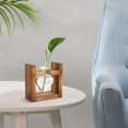 thumbnail image 3 of SHISUYAN 1Pc Heart Vase Hydroponics Planter Green Plant Container Flower Arrangement with Wooden Rack (Retro), 3 of 8