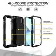 thumbnail image 2 of Phone Case for iPhone 13, 3 In 1 Cover with Ring Holder Kickstand Hybrid Shockproof Military Grade Protective Hard PC Soft Silicone Case for iPhone 13 for Women Men, Black/Black, 2 of 7
