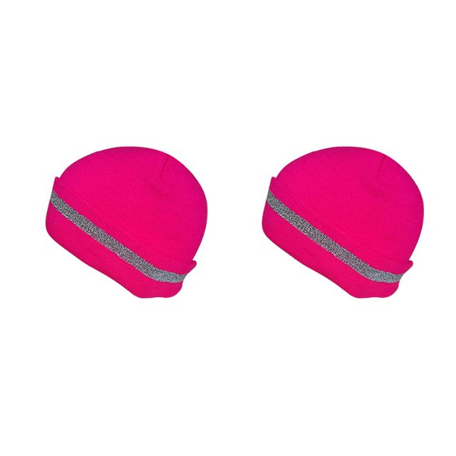 crativent Skull Caps for Men Reflective Liner Winter Beanie Thermal Multifunction Windproof Coldness for Protection Cycling Skiing Fushcia 2Set