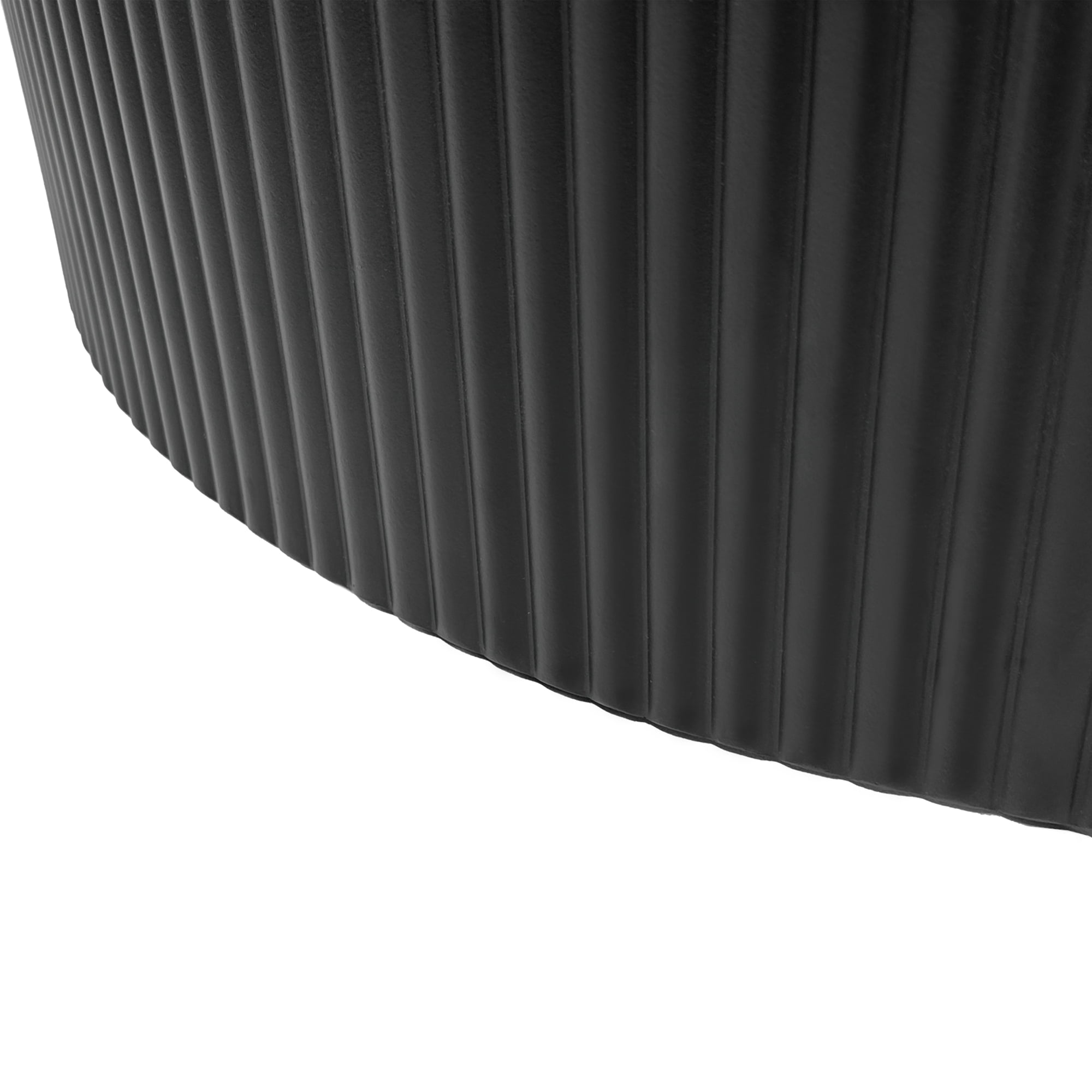 Dasun 35.83" Modern Round Coffee Table, Stylish and Minimalist Wave Stripe Coffee Table, Drum Circle Coffee Table for Living Room, Bedroom, Black