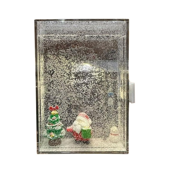 Winter Snowy Street Nightlight Christmas Flowing Snows Scene Table Decor