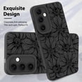 thumbnail image 3 of Funda de teléfono MZELQ de silicona negra con estampado floral para Samsung Galaxy S24, 3 of 6