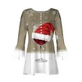 thumbnail image 4 of Camisetas con Cuello en V Mujeres Moda Impresa 3/4 Mangas Blusa, Top Cómodo Casual para el Hogar Y Diario, 4 of 4