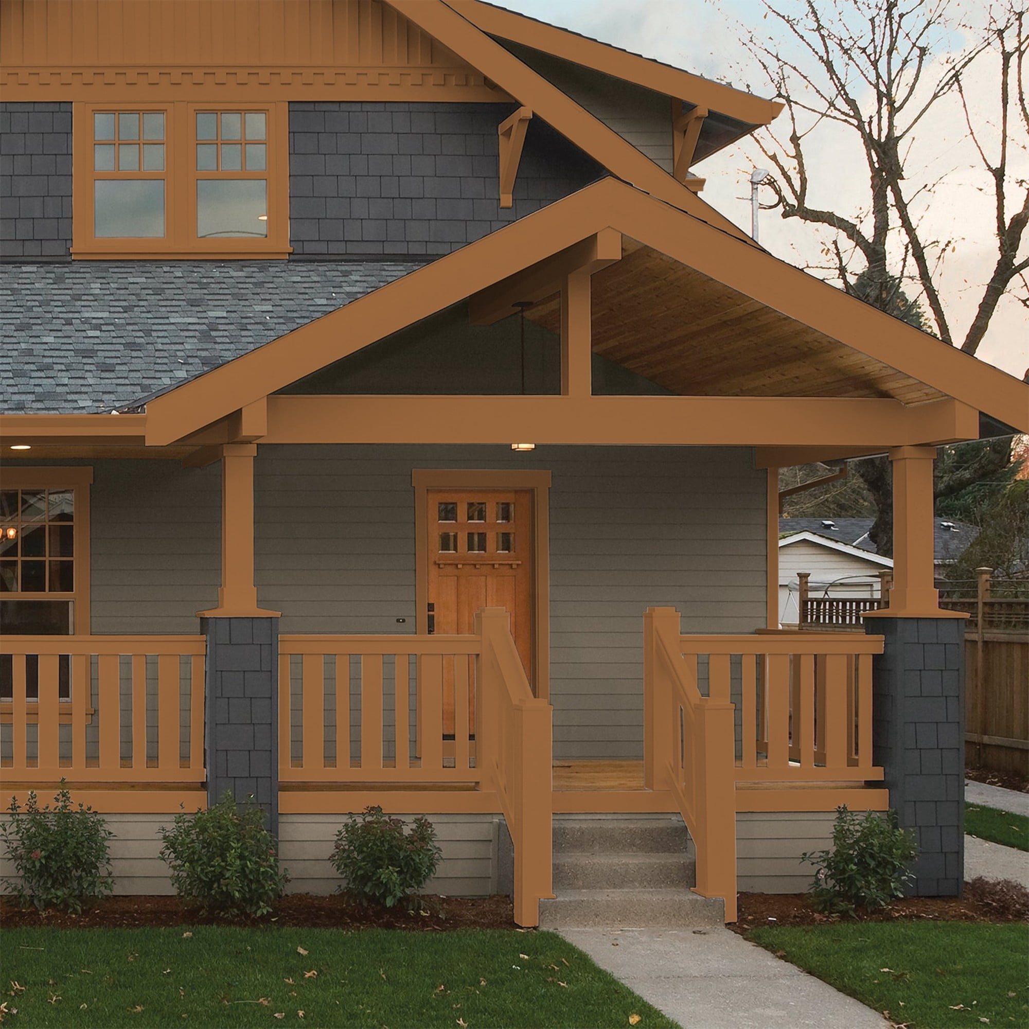 Glidden HEP Ginger / Orange Semi-Gloss Exterior Paint with Primer, 1 Quart