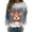 Grey, variant on Fiaer Christmas Women Sweatshirts Snowflake Deer Cute Graphic Pullover Crew Neck Plus Size Long Sleeve Baggy Tops Red XL
