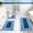 Blue, variant on Giunmcul 3 Piece Bathroom Rug Set Microfiber Bath Mat Set Includes Long Runner and U Shape Toilet Mat Soft Absorbent Non Slip Machine Washable Home Decor 3 Pack