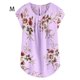 thumbnail image 1 of Qarigey Camiseta de mujer Camiseta plisada estampada Top Cuello Blusa de manga corta Prendas para la parte del cuerpo Violeta METRO Qarigey AP003086-07, 1 of 5