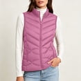 thumbnail image 2 of hoksml Women Quilted Puffer Vest Stand Collar Zip Up Sleeveless Pockets Gilet for Fall Winter Daily Outdoor Work Comfort, 2 of 9