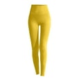 thumbnail image 4 of GEWSEY Women's High Rise Contour Bonded Ankle Legging Ultra High Legging Tight with Pockets (Yellow, XXL), 4 of 8
