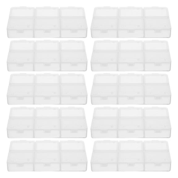 OFFIGAM Compact Transparent Bead Storage Case with 10 Flexible Compartments for Jewelry Crafting and Organization