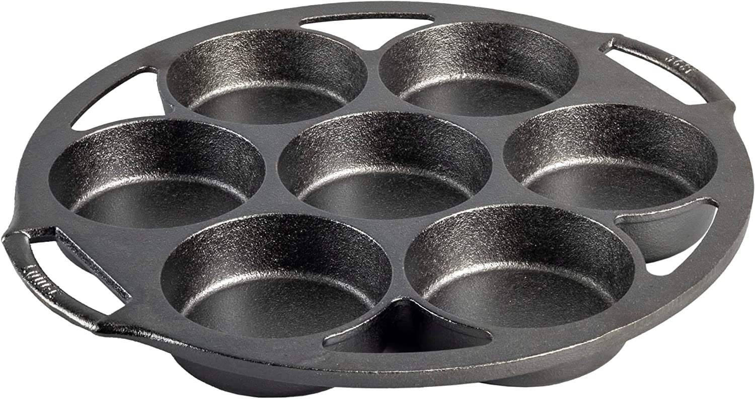 YOLOPLUS+ Pre-Seasoned Cast Iron Muffin Pan - 8 Cup Biscuit Pan With Handle & Heat Resistant Gloves - View #4
