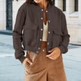 thumbnail image 2 of Aellinatey Womens Crop Jacket Long Sleeve Shacket Lightweight Fall Casual Coat with Pockets, 2 of 10