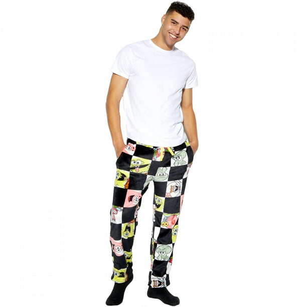 SpongeBob SquarePants Checkerboard Character AOP Plush Sleep Pants