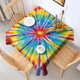 thumbnail image 2 of Colorful Rainbow Tie Dye Spiral Pattern Square Tablecloth,Waterproof Square Table Cover,Wipeable Spillproof Washable Table Cover for Home Kitchen Party Decor 42"X42"(107x107cm), 2 of 6