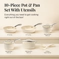 thumbnail image 2 of Gotham Steel Diamond Hammered Nonstick Pots and Pans 10 Piece Ceramic Kitchen Cookware Set Cream, 2 of 8