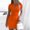 Orange, variant on Lisbinx Summer Dresses for Women 2025 Short Sleeve Crew Neck Solid Bodycon Lightweight Pleated Design Loose Fit Summer Fashion Cotton Loose for Party Holiday