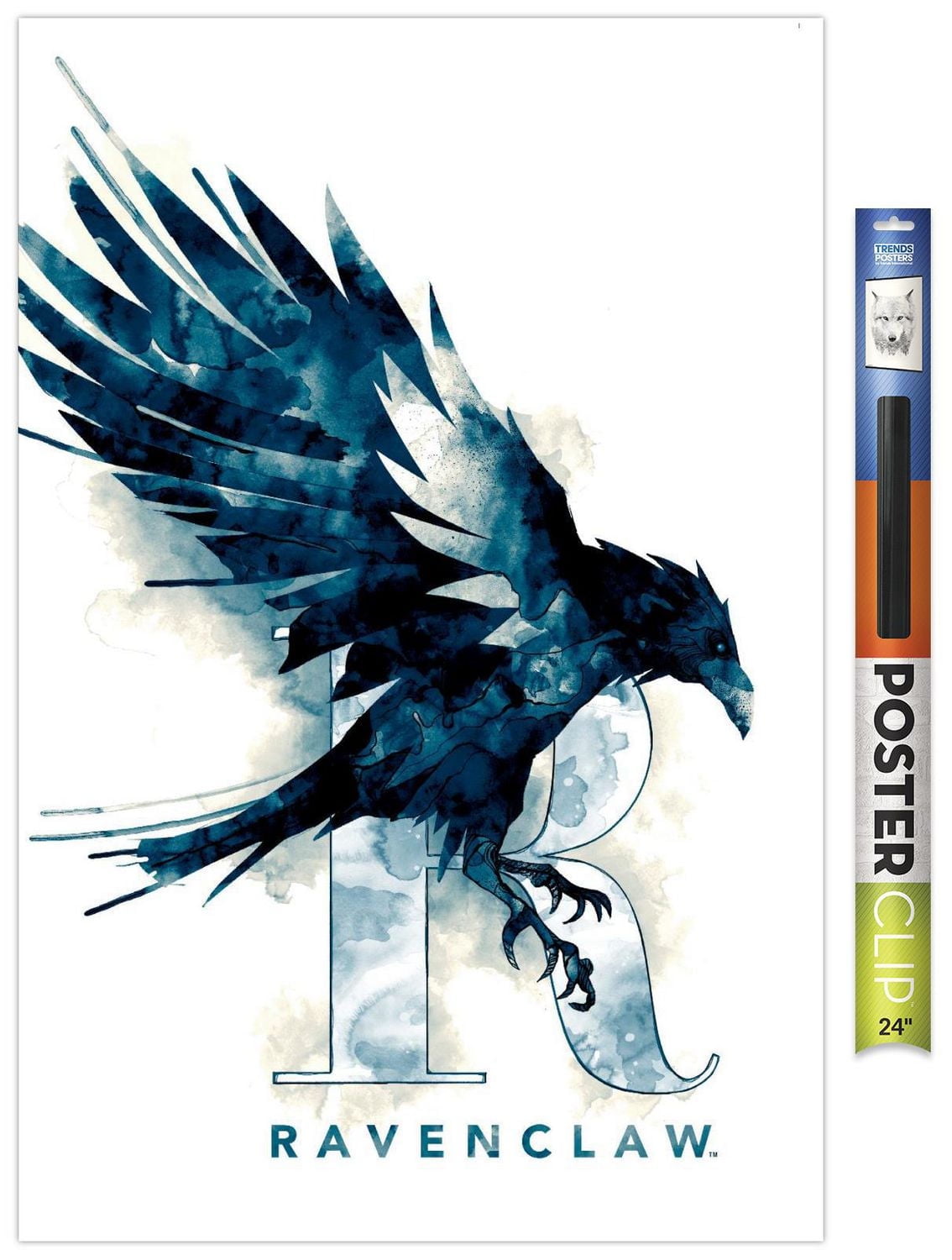 The Wizarding World: Harry Potter - Ravenclaw Illustrated House Logo Wall Poster, 14.725" x 22.375"