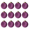 thumbnail image 4 of Burgundy Velvet Ball Ornament, Golden Top, Christmas Tree Ball Decoration, Vintage Holiday Ball Ornament (8 cm / 3 inch) Wedding Xmas Party Decor (Purple Red), 4 of 7