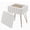 White Rabbit Fur, variant on Panapinka Vanity Stool with Storage, Faux Fur Ottoman with Metal Legs and Anti-Slip Feet, 15.7 x 11.8 x 18.7 Inches Soft Furry Padded Seat Foot Rest for Makeup Bedroom Living Room