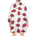 thumbnail image 2 of Strawberry Plants Fruit Dot White Pattern Wearable Oversized Blanket,Wearable Blanket Hoodie for Adults,Cozy Hooded Blankets with Super Pockets,Super Warm Fuzzy Pullover for Women & Men, 2 of 6