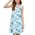 thumbnail image 5 of XADYUY Girls Summer Dresses 10/12 Button A-Line Sleeveless Midi Dress Daisy Flower Casual V-Neck Swing Sundresses with Pockets for 4-14t Kids, 5 of 6