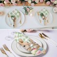 thumbnail image 3 of Easter Cloth Napkins, Spring Rabbit Eggs Flower Butterfly Green Plaid Washable and Reusable Dinner Napkins Set of 6, Table Napkin for Kitchen Party Birthday Wedding Hotel Housewarming 20"x20", 3 of 9
