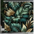 thumbnail image 3 of Ambesonne Green Shower Curtain, Night Jungle Leaves Jade Tone, 69"Wx75"L, Petrol Blue Khaki Teal, 3 of 4